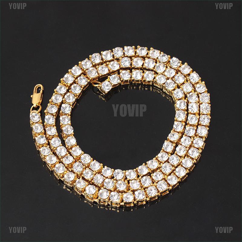 Vòng cổ nam đính đá mạ vàng phong cách Hiphop