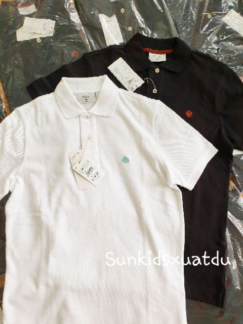 Áo Nam Polo cổ bẻ 2 màu đen trắng
