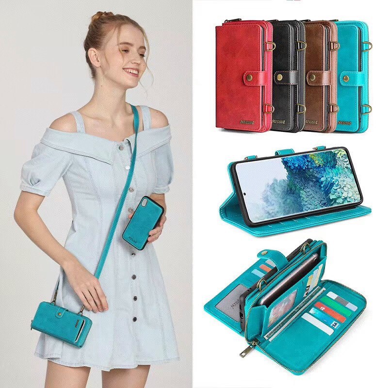 CHÍNH HÃNG Bao da ví Megshi cho iPhone 7 / 8 / Plus / SE / XS  / 11 / PRO / MAX dạng ví pop để điện thoại, tiền, thẻ