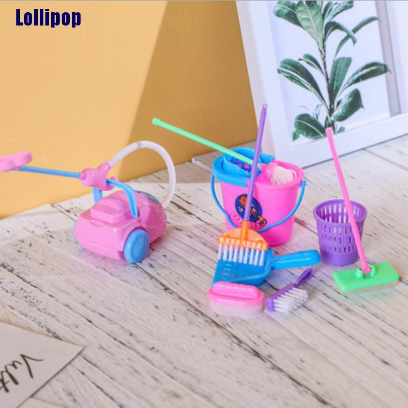 Bộ 9 món đồ chơi lau nhà mini cho nhà búp bê