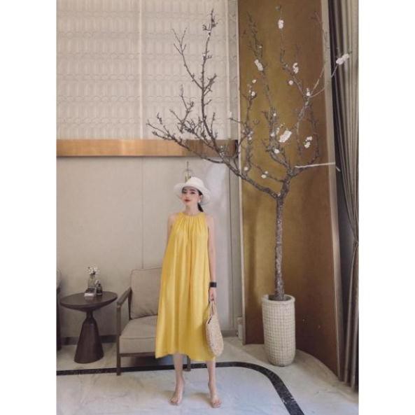 Váy đũi yếm _Đầm Suông- Maxy đũi chất đũi lụa hàng đổ shop