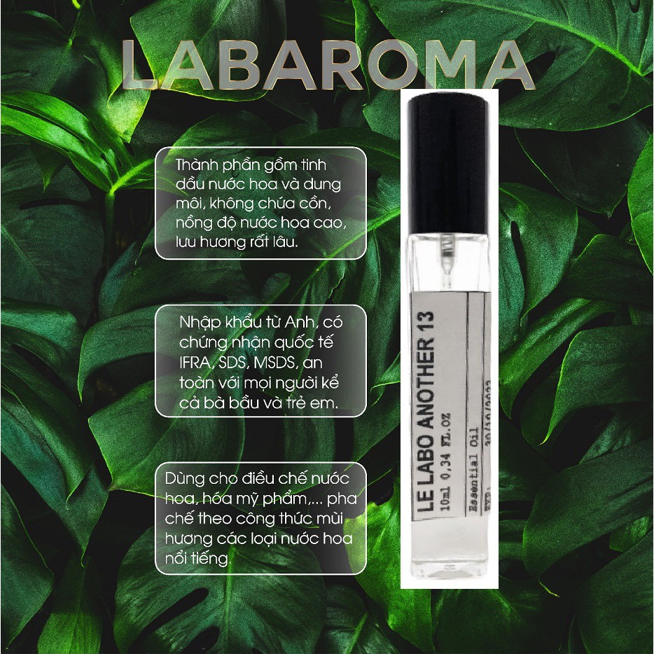 Le Labo Another 13 Tinh dầu nước hoa unisex lưu hương thơm lâu, treo xe hơi, làm dầu thơm, xông phòng 10ml nhập khẩu Anh | BigBuy360 - bigbuy360.vn