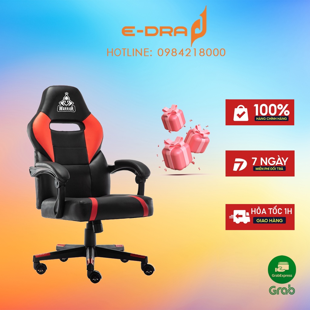 Ghế WARRIOR Crusader Series WGC101 Black-Red- White- Bảo Hành 12 tháng chính hãng