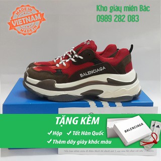 (Ảnh thật+Full box) Giày Balen Triple S đỏ đô