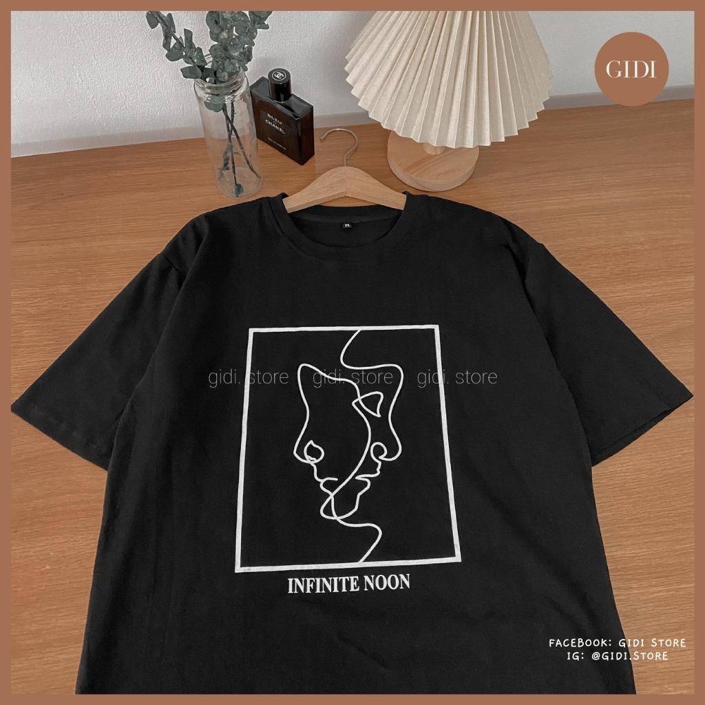 Áo thun tay lỡ Nam Nữ Unisex in chữ Infinite Noon cổ tròn ❤️ Áo phông unisex ngắn tay không cổ