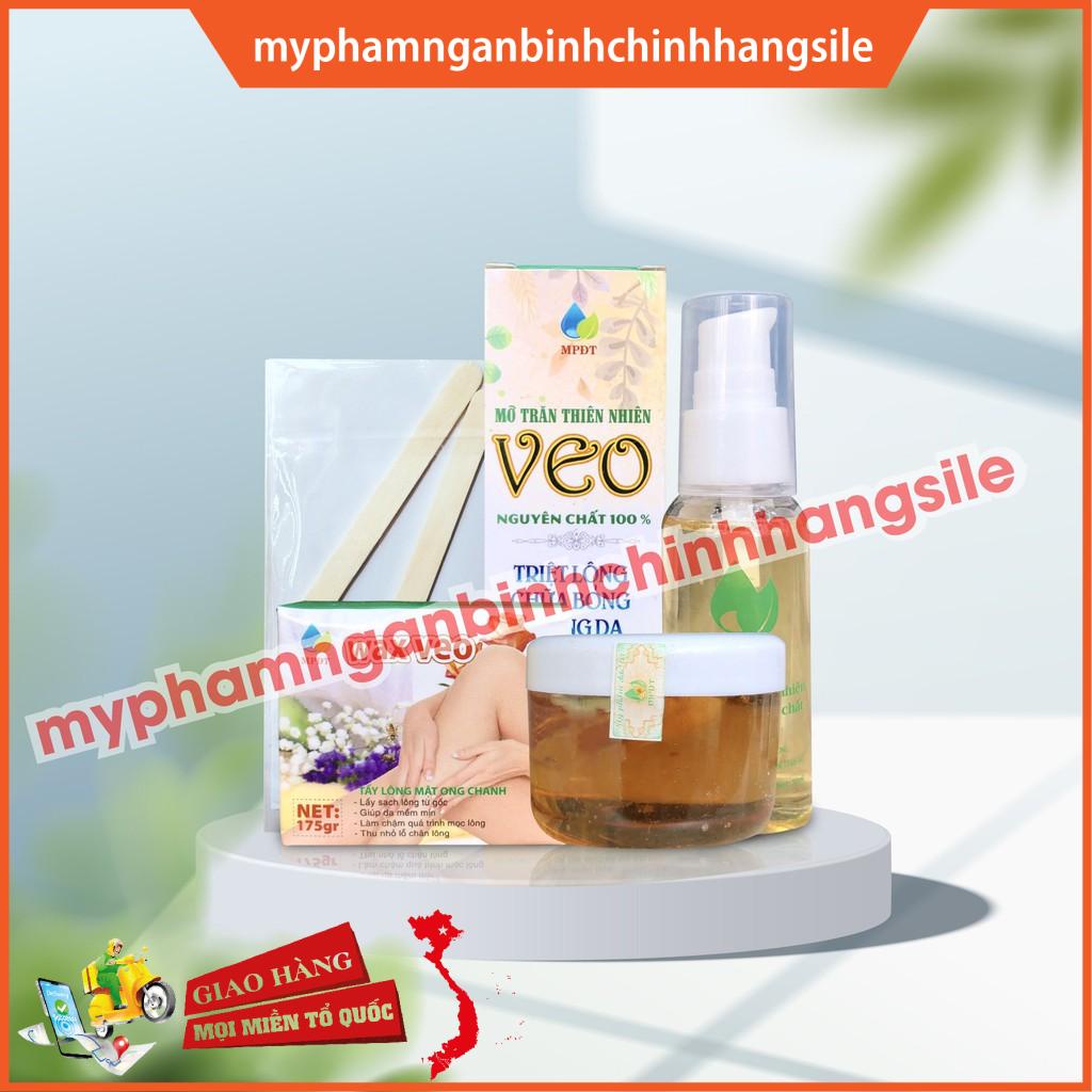 [Chính Hãng] Combo TRIỆT LÔNG VĨNH VIỄN Gồm 2 sản phẩm [1 Wax lông tẩy lông + 1 Tinh chất mỡ trăn + tặng giấy wax, que]