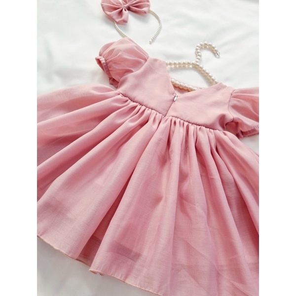 váy công chúa hồng cho bé 3-18kg Tăngh bờm ngọc