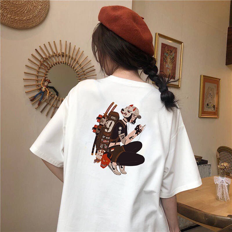 Áo thun nữ tay lỡ form rộng phong cách Nhật Bản đẹp độc lạ vải dày mịn 2020T1632