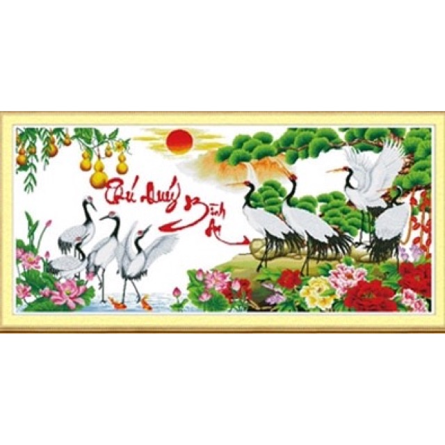 Tranh thêu phú quý bình an 22780 ( chưa thêu)