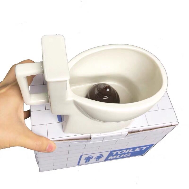 Cốc uống cà phê hình bồn cầu bằng sứ vui nhộn