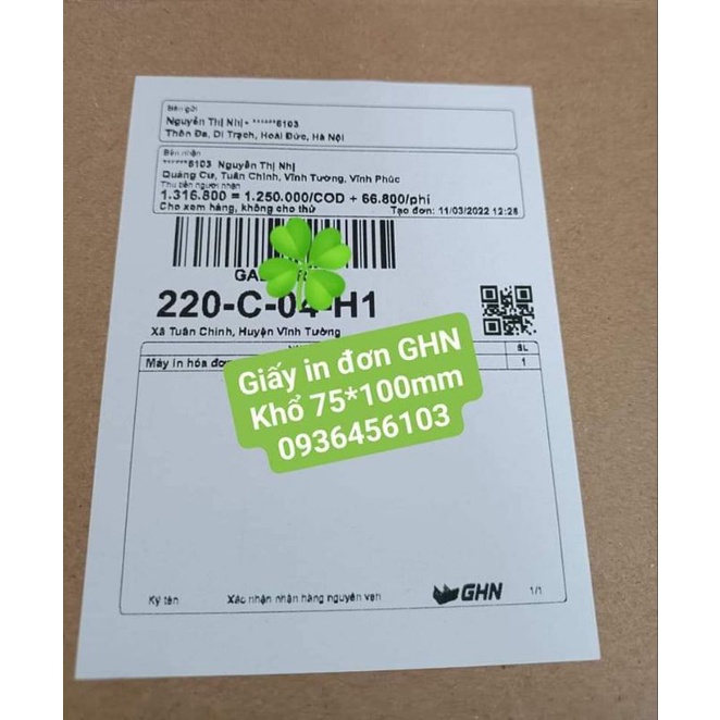 Thùng 50 cuộn Giấy in nhiệt A7 khổ 75*100mm 30m - In đơn Shopee Sàn TMĐT và các bên giao hàng