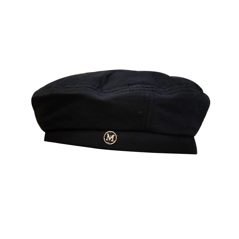 Mũ nồi nữ vải thô Hàn bền đẹp thời trang, nón beret charm chữ M ulzzang Emmer191
