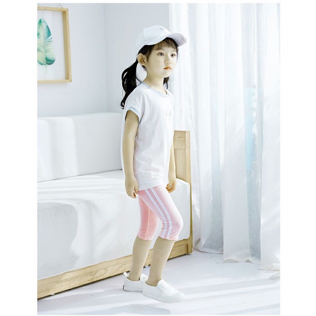 Quần Legging Cho Bé Gái Phối Sọc Thể Thao (Dáng Lửng Qua Gối) 12-45kg Shop mamikid