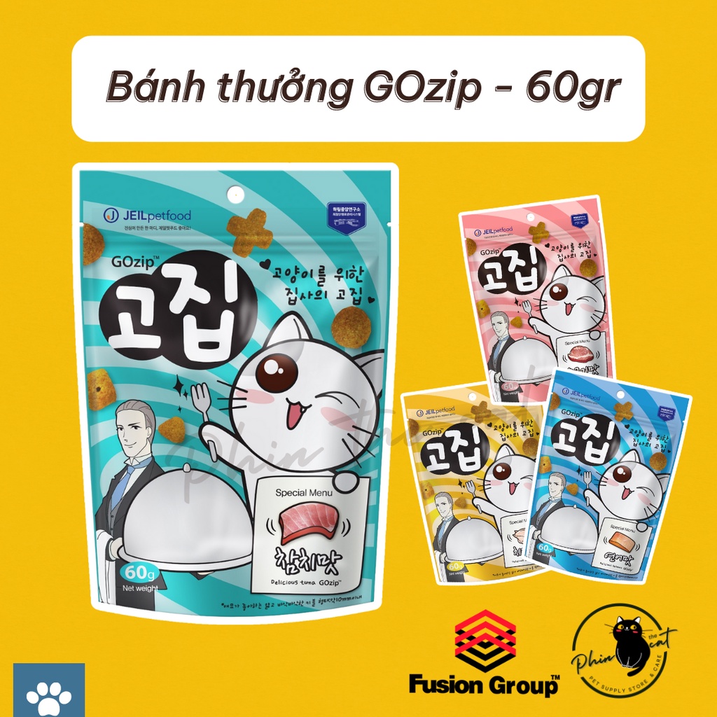 [XẢ KHO - DATE 04/2022] Bánh thưởng dinh dưỡng cho mèo GOzip - 60gr - Nhập khẩu Hàn Quốc | phinthecat