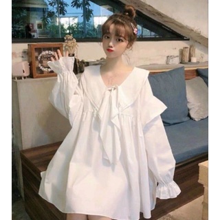 Đầm trắng babydoll .