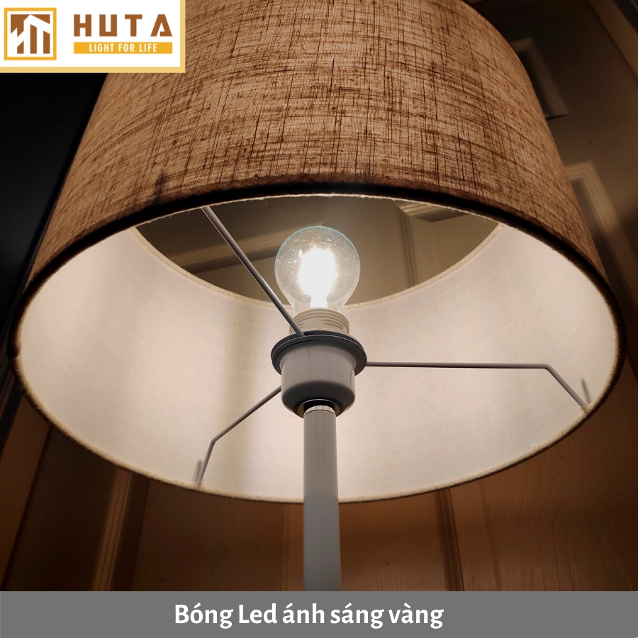 Đèn Cây Đứng Phòng Khách, Phòng Ngủ, Dùng Làm Đèn Sàn Trang Trí Nội Thất, Bóng Led Ánh Sáng Vàng, Chao Vải, Mã D4– HUTA