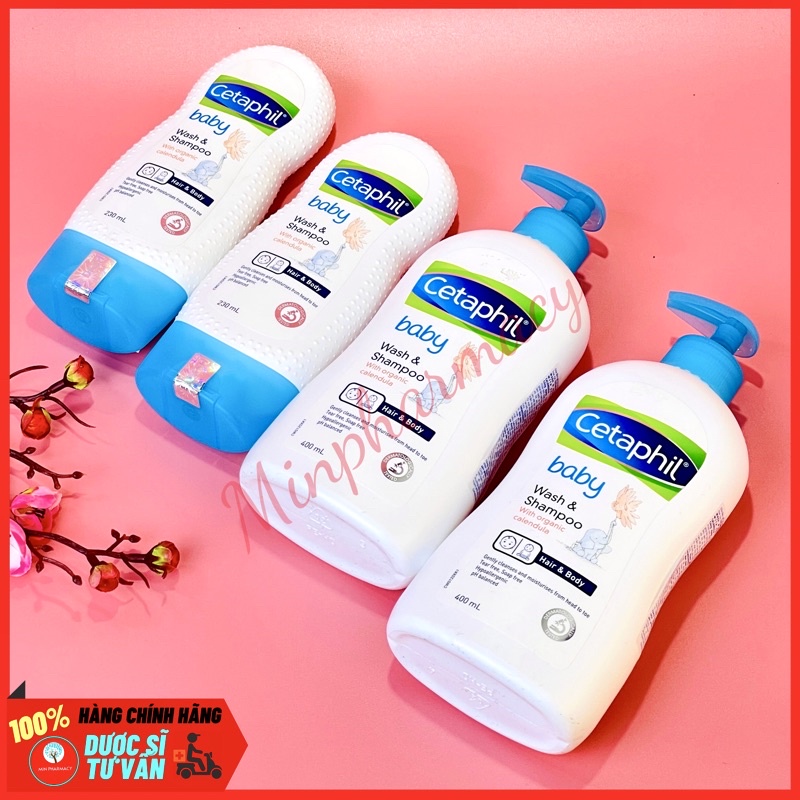 Sữa Tắm Gội Cho Bé chiết xuất hoa cúc Calendula CETAPHIL Baby Wash &amp; Shampoo 2 IN 1 With Organic Calendula - Minpharmacy