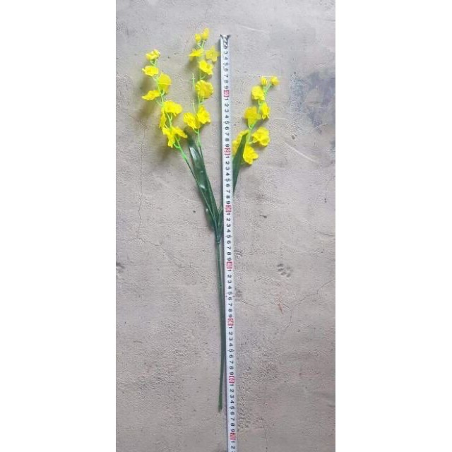 10 Cành hoa Lan vũ nữ vải lụa cao 65cm