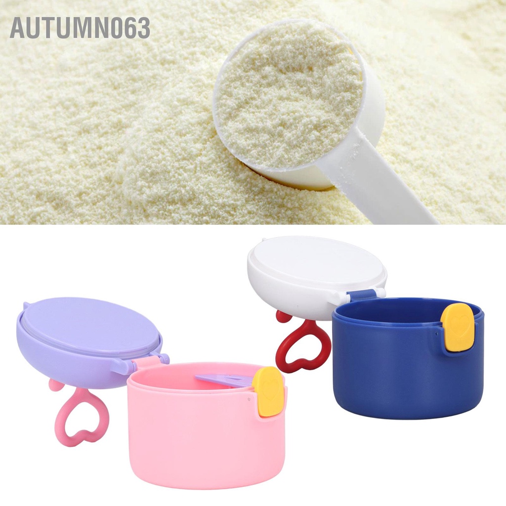 Autumn063 Hộp đựng sữa bột di động 250ml Cấp thực phẩm Thiết kế muỗng nâng cấp bằng silicon Niêm phong bảo quản thức ăn cho bé với thìa