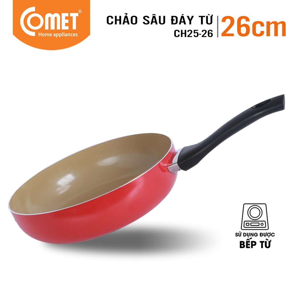 Chảo chống dính cao cấp lòng sâu đáy từ Comet CH25-26 ( hoả tốc TPHCM )