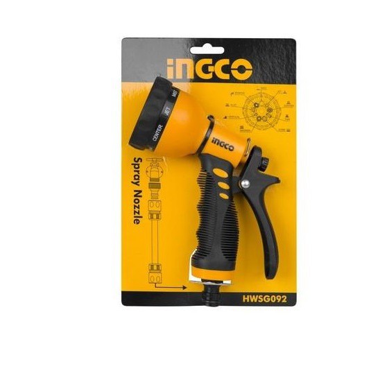 [INGCO] Bộ khớp nối ống vòi phun xịt nước rữa tưới cây 8 tia đa năng INGCO HWSG092 HHCS03122