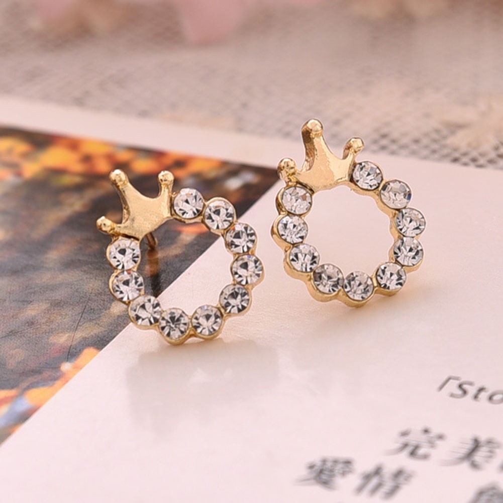 Hoa Tai Hình Vương Miện Đính Đá Lấp Lánh