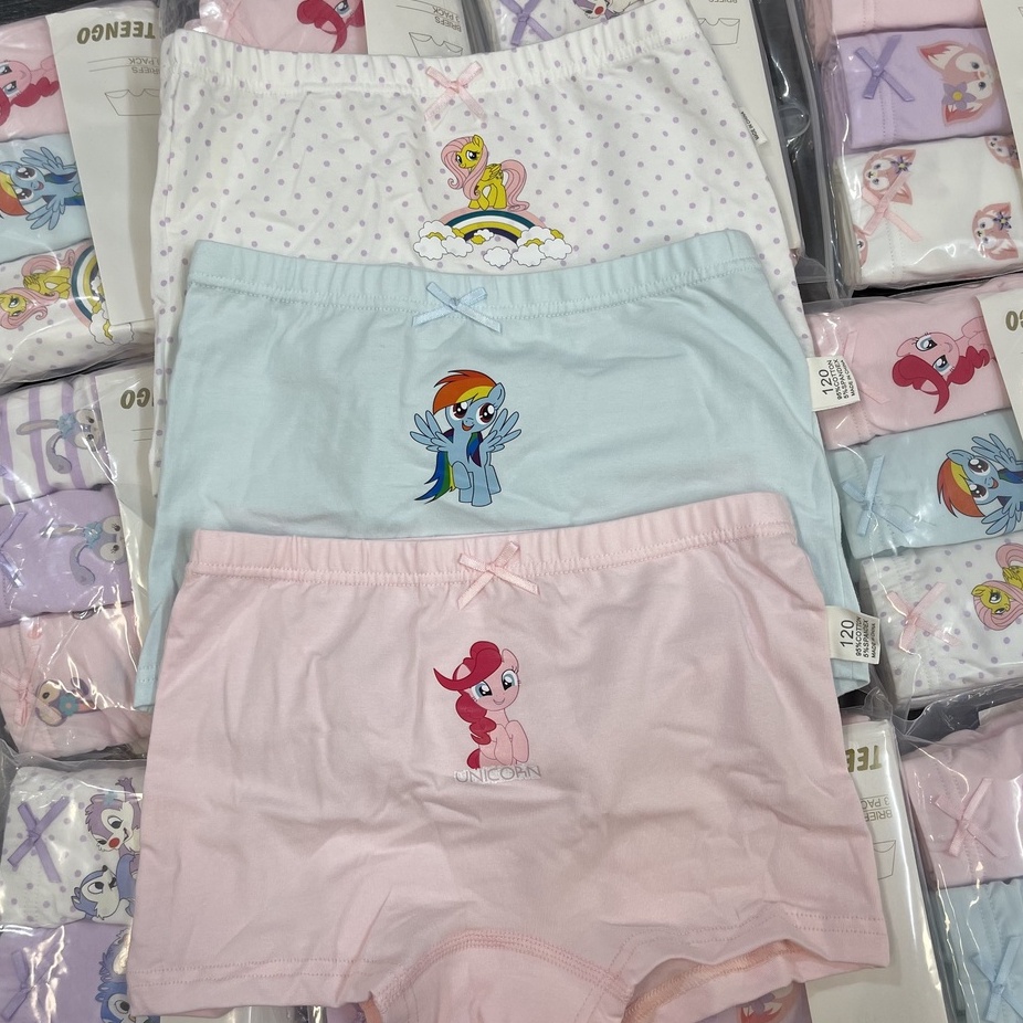 Quần Chíp Bé Gái - Set 3 quần chip đùi xuất dư thương hiệu Teengo 100% Cotton size 100-160