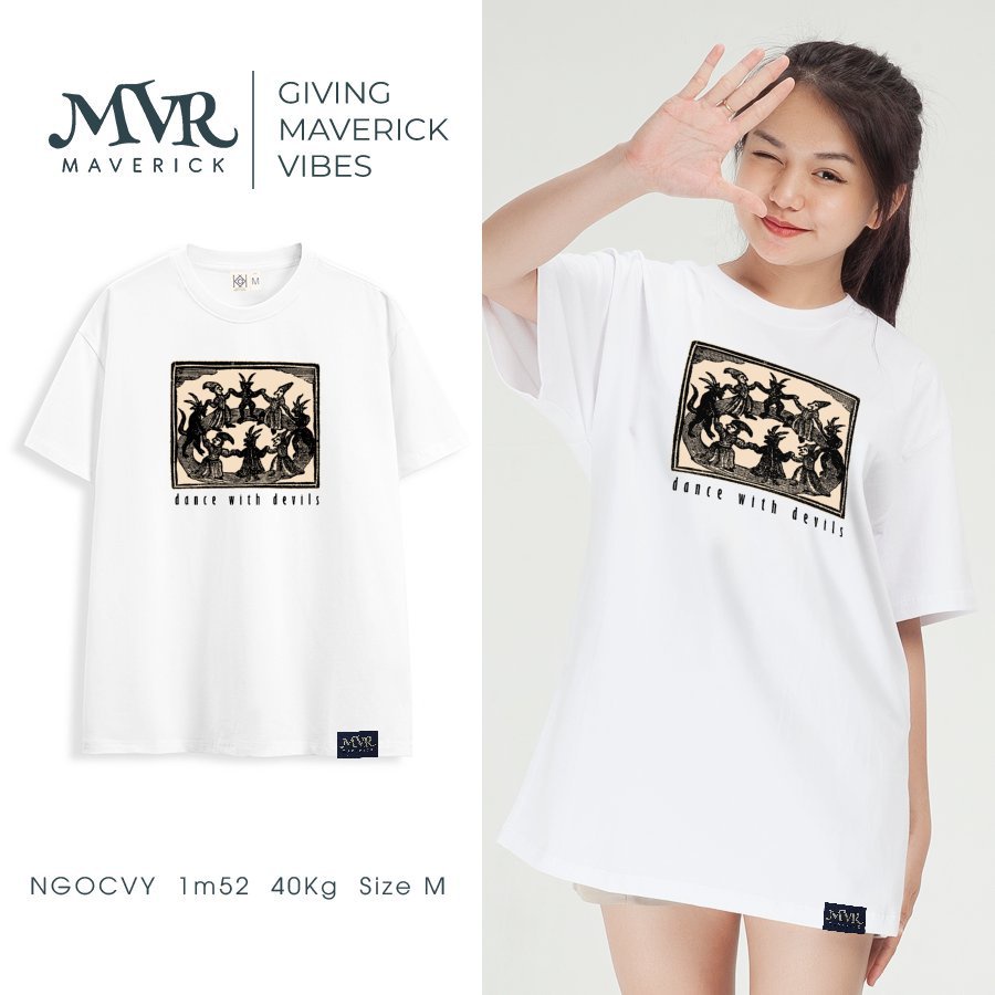 Áo thun nữ cổ tròn Phù thủy múa vòng tròn MVR KK3986