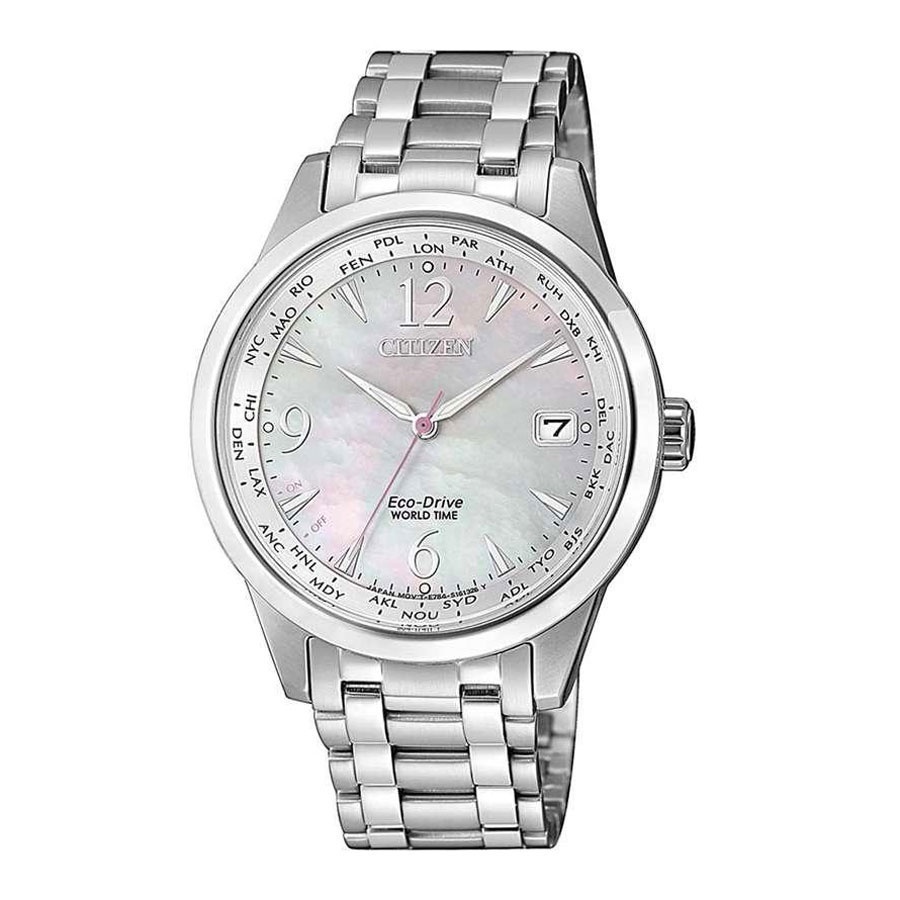 Đồng Hồ Nữ Citizen Đa Chức Năng Dây Thép Không Gỉ FC8001-87D - Mặt Xà Cừ