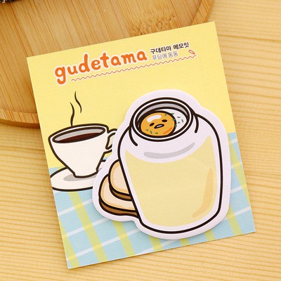 Giấy note hoạt hình có keo dán Guidetama - Trứng lười 6 sắc thái BMBooks