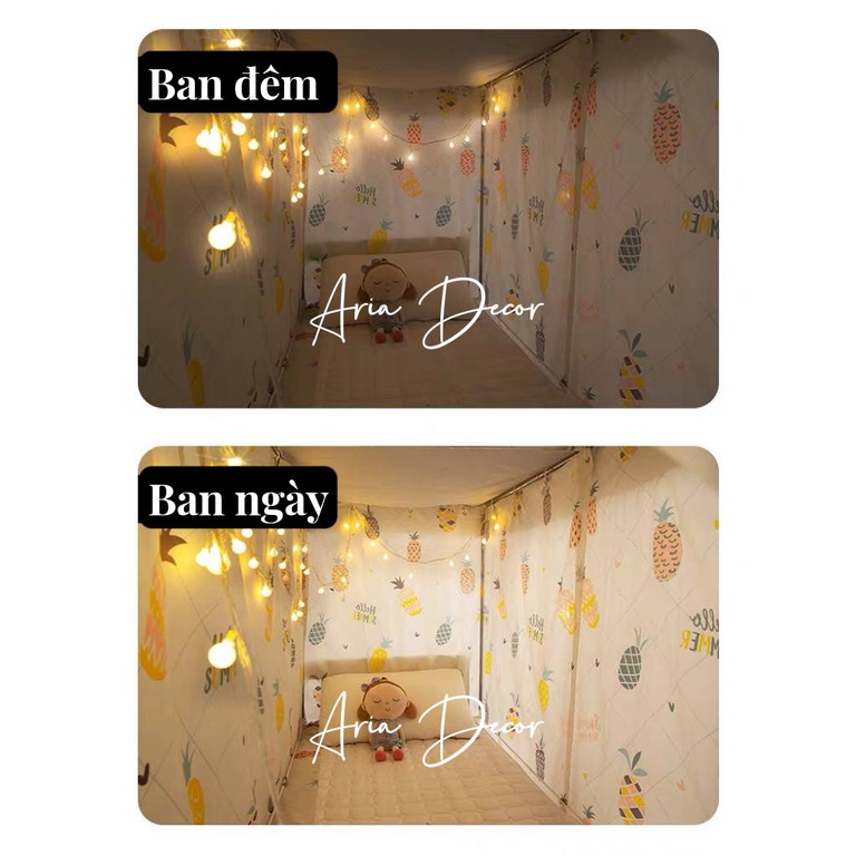 Rèm màn giường tầng ktx sinh viên 1 lớp ARIA DECOR, rèm kí túc xá che ánh sáng, chống muỗi