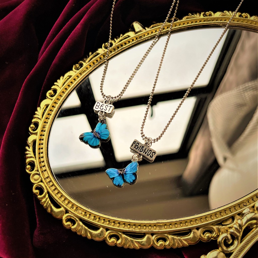 [Xả kho] Vòng cổ bươm bướm xanh phong cách blackpink - dây chuyền đôi phụ kiện trang sức Hades.js