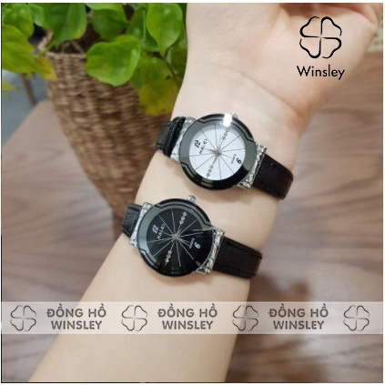 Đồng hồ nữ Halei dây da đen trắng đẹp chống nước tuyệt đối chính hãng Tony Watch 68