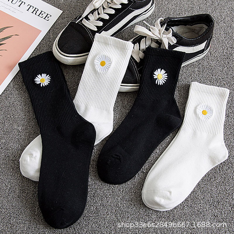 FREESHIP 50K  Tất cao cổ UNISEX cao cổ in hình HOA CÚC KOREA HOT TREND