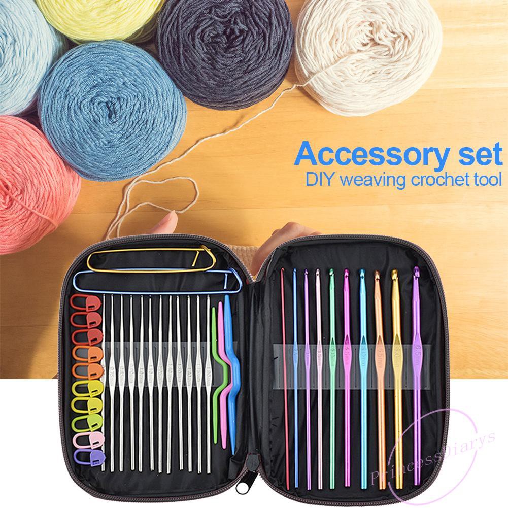 100pcs Aluminum Crochet Craft Sewing Needle Set