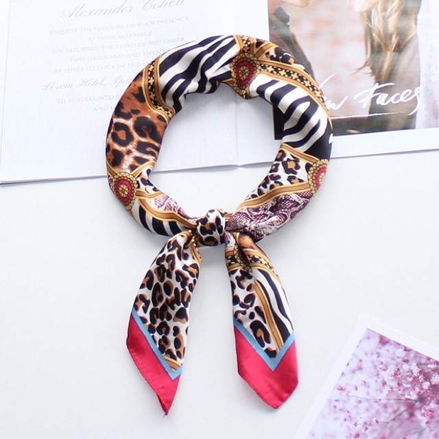 Khăn lụa vuông 70x70 turban quàng cổ,áo khăn yếm bandana thời trang đội đầu - Maben