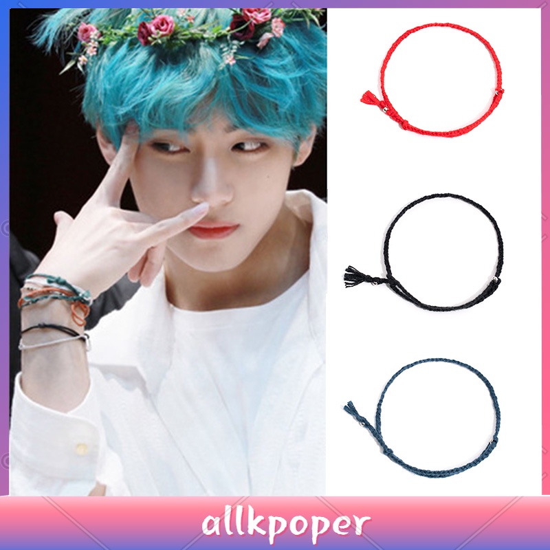 Kpop BTS Bracelet JIMIN Jungkook V Leather Red Charm | BigBuy360 - bigbuy360.vn