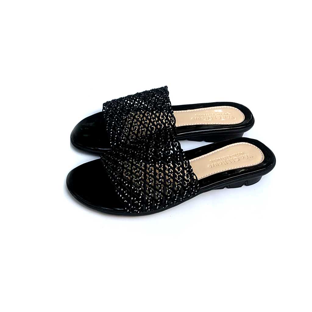 Dép lưới mềm màu đen 3 phân thời trang nữ trung niên cho các quý bà các mẹ cực đẹp