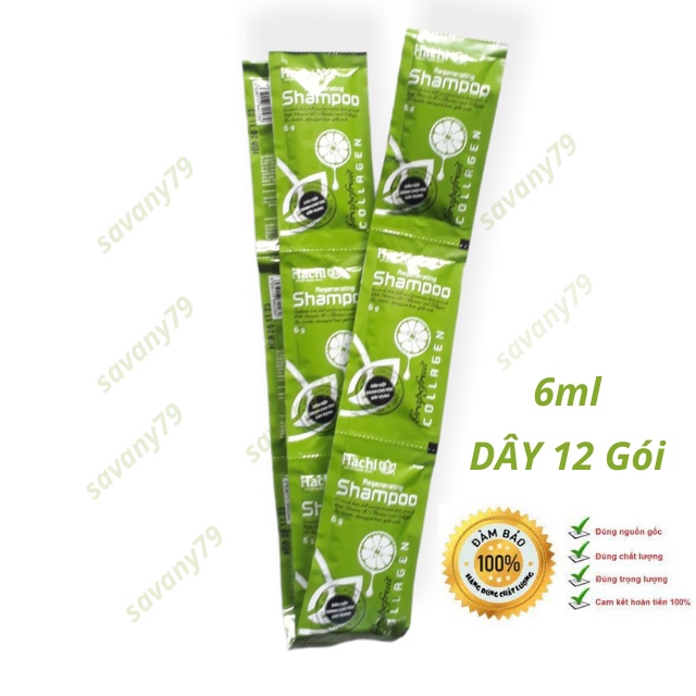 Dầu Gội  HACHI 6ml Bưởi Dành Cho Tóc Gãy Rụng [ 1 Dây 12 Gói]