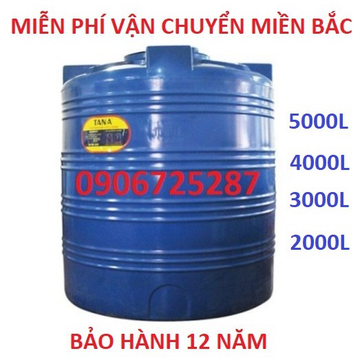 Bồn nước nhựa Tân Á đứng, 2000L-10000L, bảo hành 15 năm