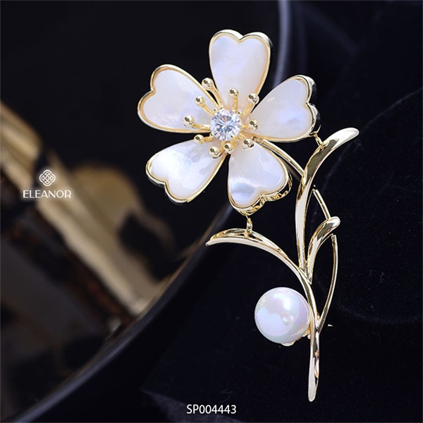 Ghim cài áo nam nữ Eleanor Accessories hình hoa đính ngọc phụ kiện thời trang 4443