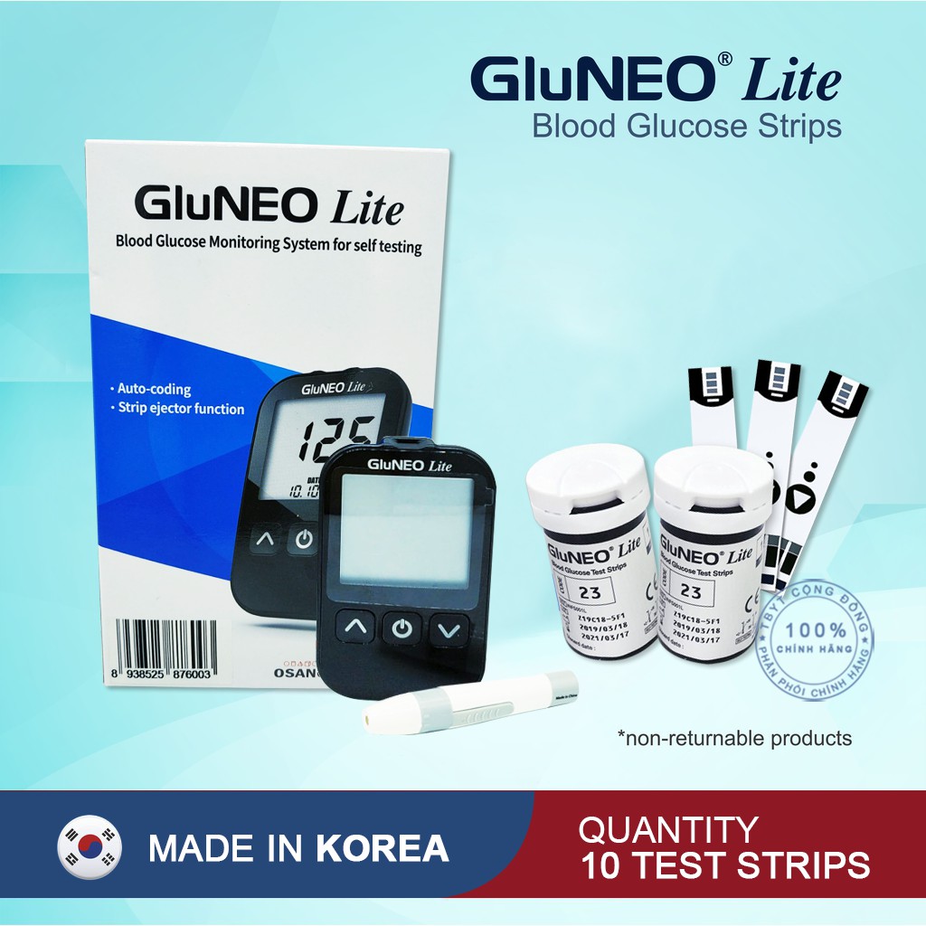  Máy Đo Đường Huyết GluNEO Lite nhập khẩu Hàn Quốc - Made In Korea