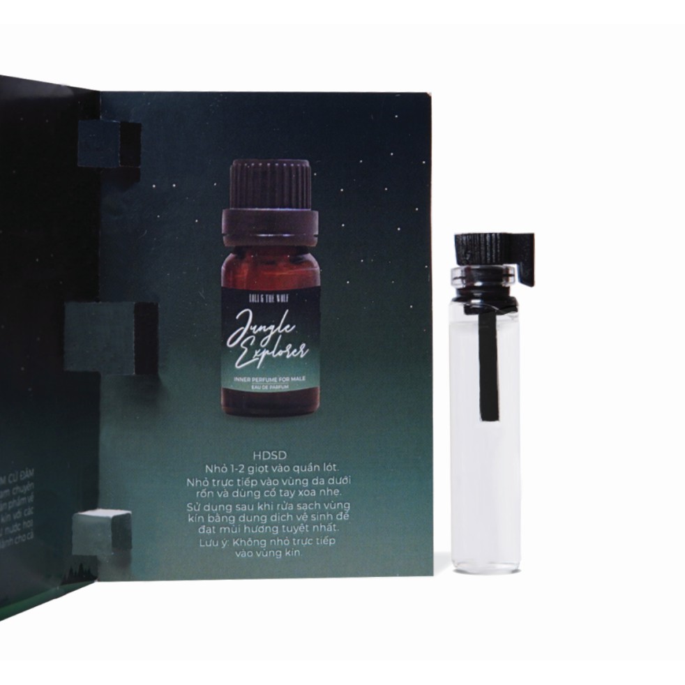 Nước hoa vùng kín nam Jungle Explorer Eau De Parfum - Nước hoa mini chai 2ml nhỏ gọn tiện lợi - LOLI & THE WOLF | BigBuy360 - bigbuy360.vn