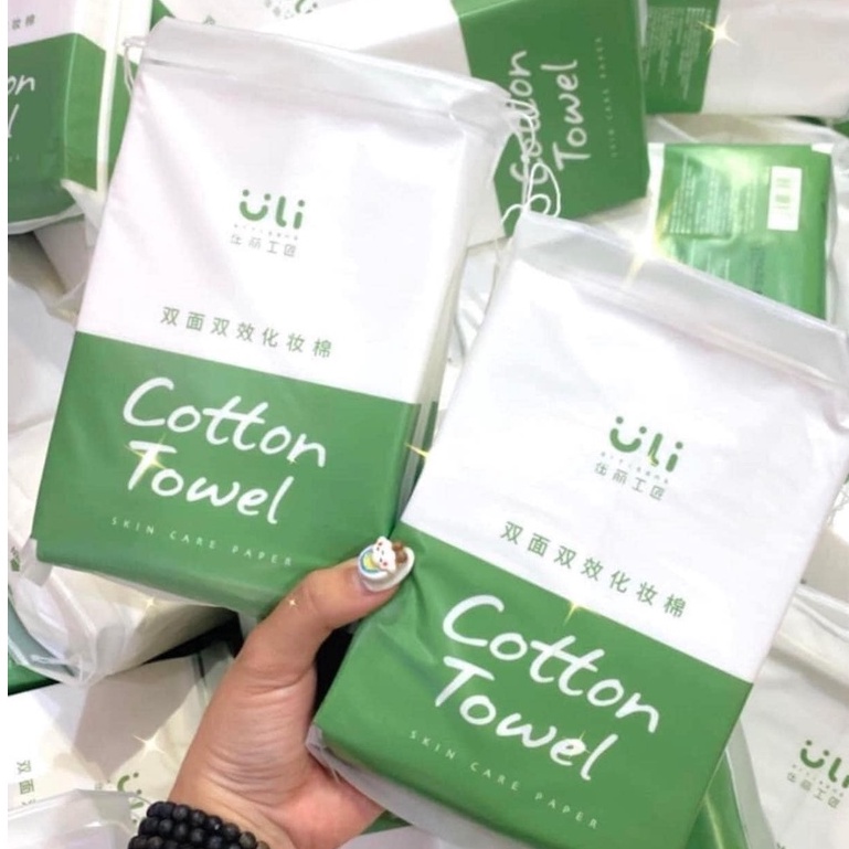 Bông tẩy trang ULi 200 miếng cotton tự nhiên 3 lớp cao cấp nội địa Trung