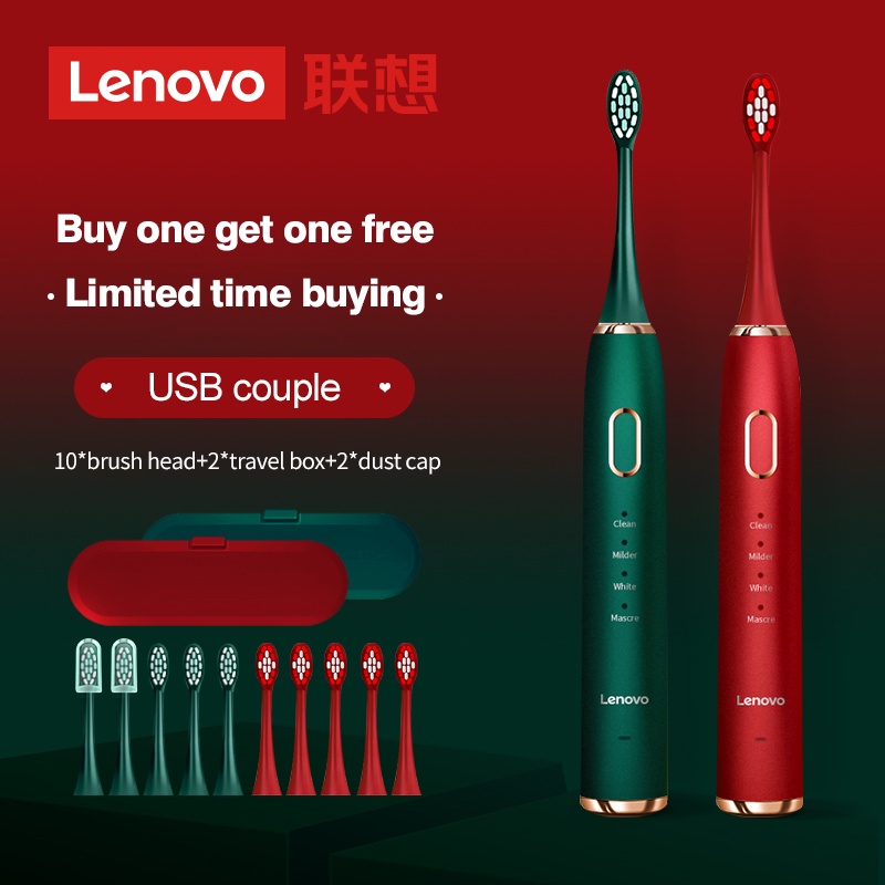 Bàn Chải Đánh Răng Điện Tử 10 Đầu Lông Mềm Có Thể Sạc Lại Cho Lenovo