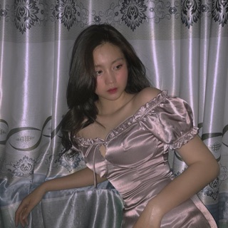 Đầm lụa xám