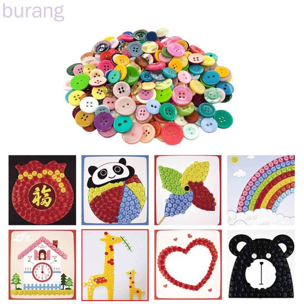 660pcs Mixed Color Buttons Resin Kindergarten Handmade Button Set Children DIY Crafts Accessories