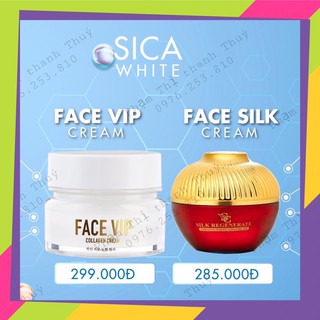 Combo siêu phẩm dưỡng da cao cấp ngày & đêm, face lụa sica white + face vip sica white