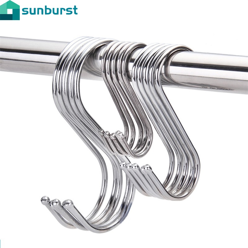 10 Móc treo đồ hình chữ S bằng thép không gỉ đa năng