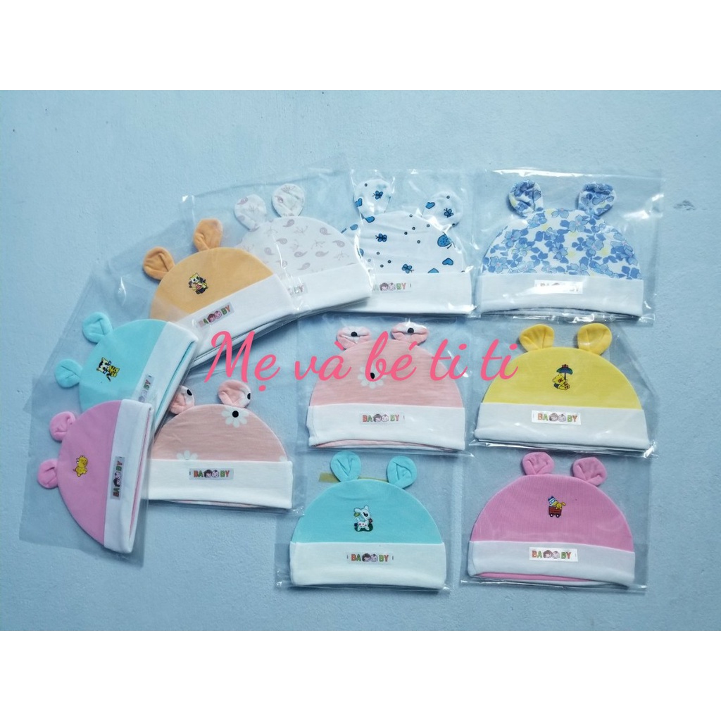 Nón sơ sinh chất cotton  thoáng mát có 2 size